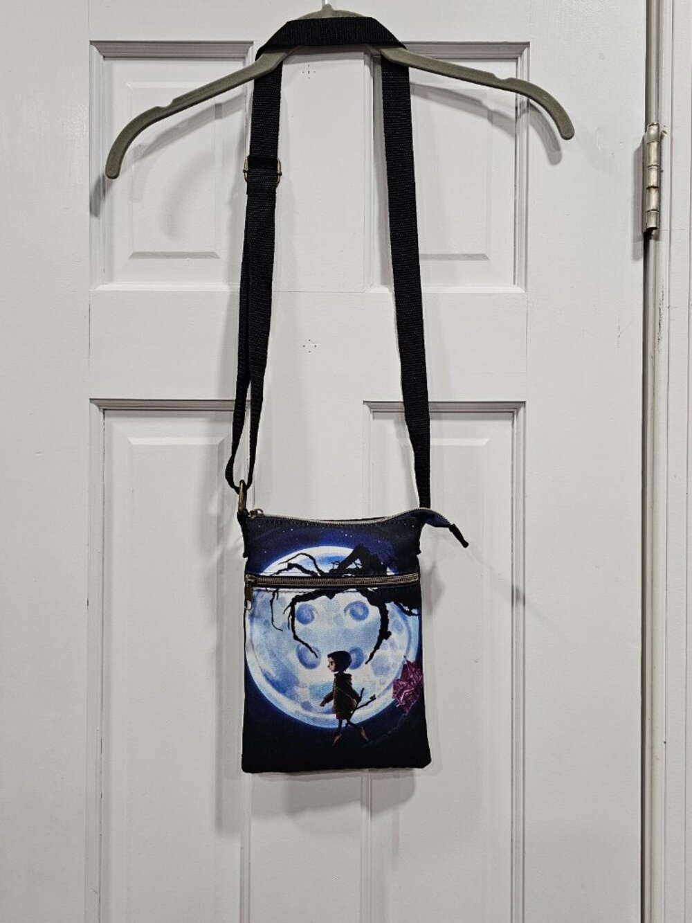 Loungefly Coraline Full Moon Other Mother Spider Web Canvas Crossbody Bag